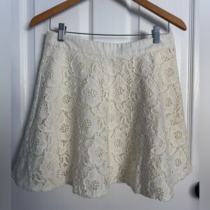 The Limited Cream Floral Lace A-Line Skirt